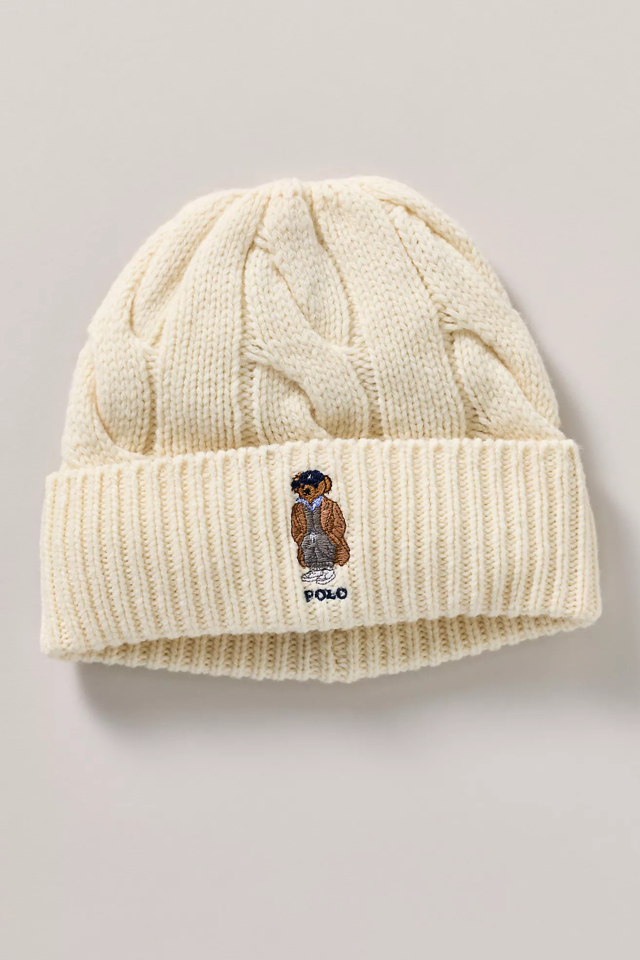 Polo Ralph Lauren Polo Bear Cable Knit Beanie | Anthropologie (US)