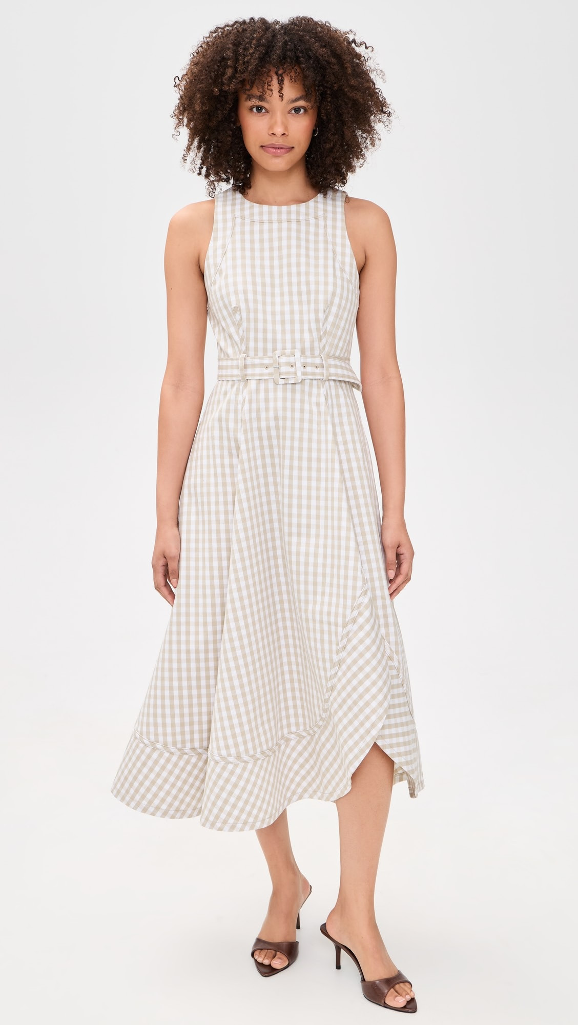 Zelda Gingham Denim Midi Dress | Shopbop