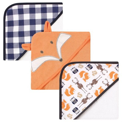 Hudson Baby Infant Boy Cotton Rich Hooded Towels, Fox, One Size | Target