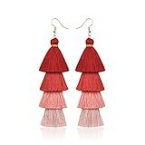 Colorful Christmas Tree Tassel Earrings,Bohemian Dangle Drop Fashion Jewelry Earrings for Women Teen | Amazon (US)