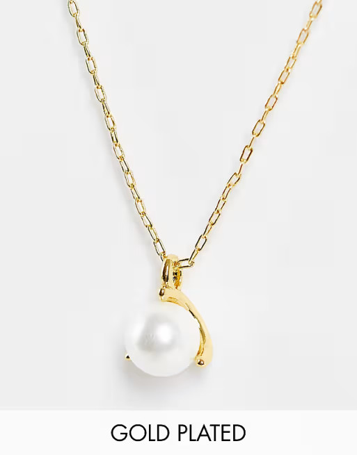 Kate Spade pearl pendant necklace in gold plate | ASOS (Global)