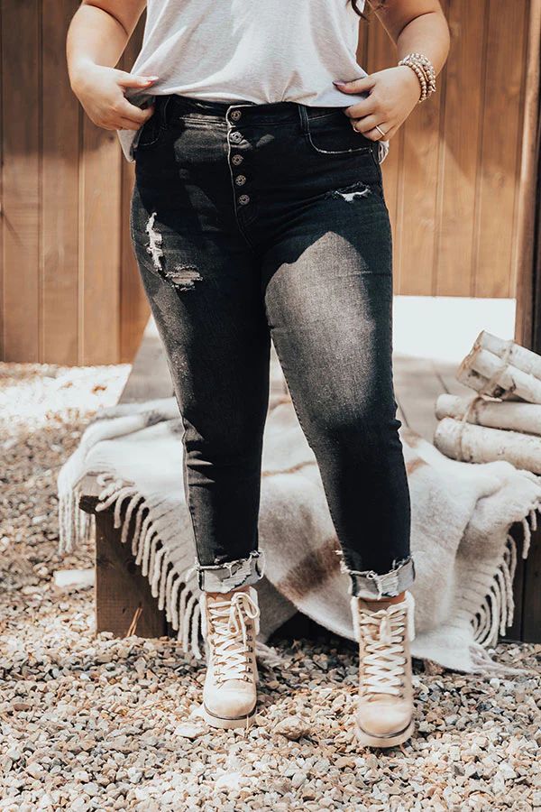 The Perch High Waist Distressed Ankle Skinny Curves | Impressions Online Boutique
