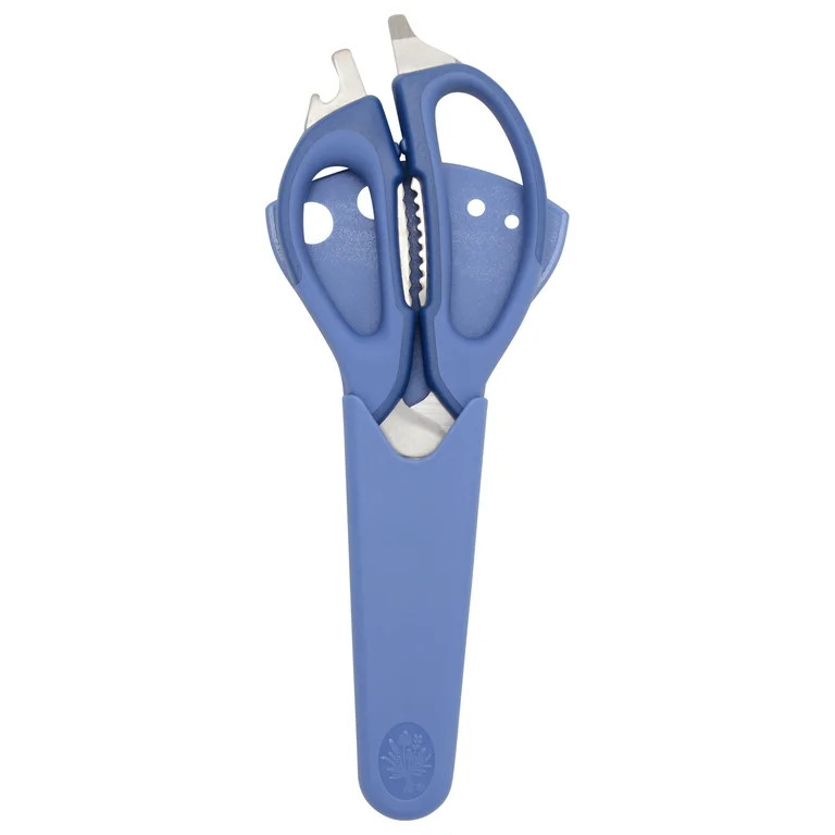 The Pioneer Woman 8-in-1 Stainless Steel Serrated Chef Kitchen Shears, Blue | Walmart (US)