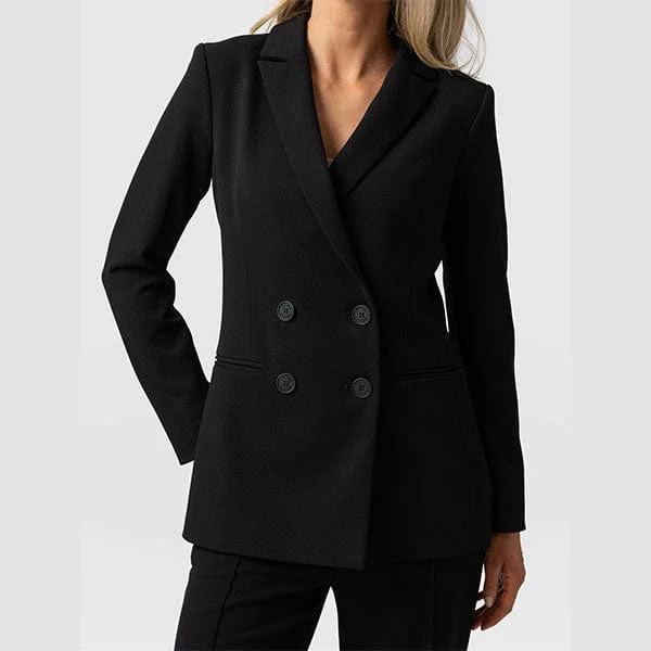 Cambridge Blazer Crepe - Black | Saint + Sofia