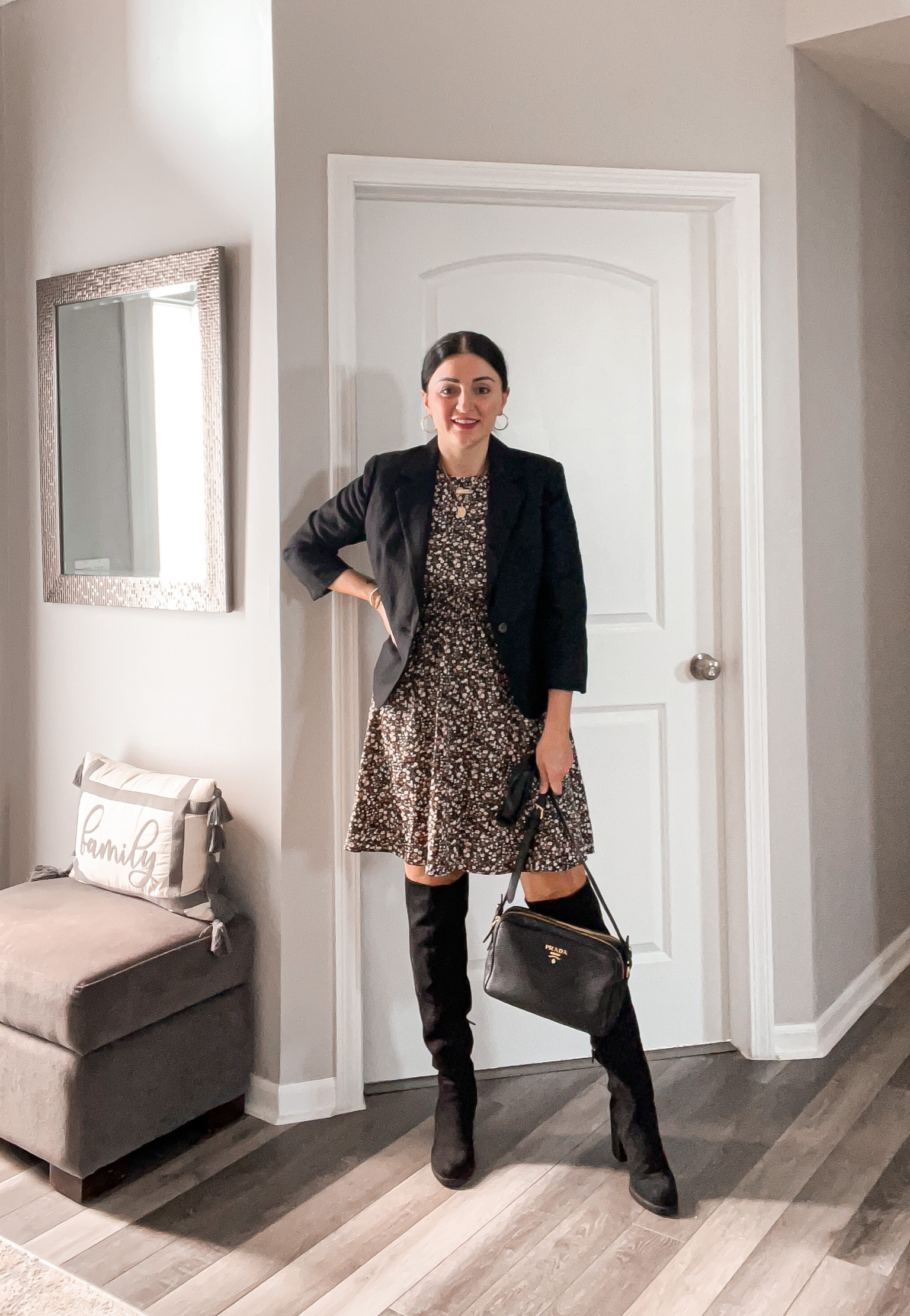 Blazer, dresses, boots, purse 
#ltkfall #ltkfalldress, 

#LTKitbag #LTKunder50 #LTKshoecrush