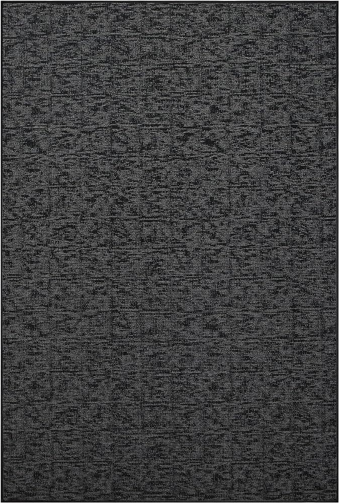 Furnish my Place Modern Indoor/Outdoor Commercial Black Rug, Modern Area Rug, Home Decor Mat, Pet... | Amazon (US)