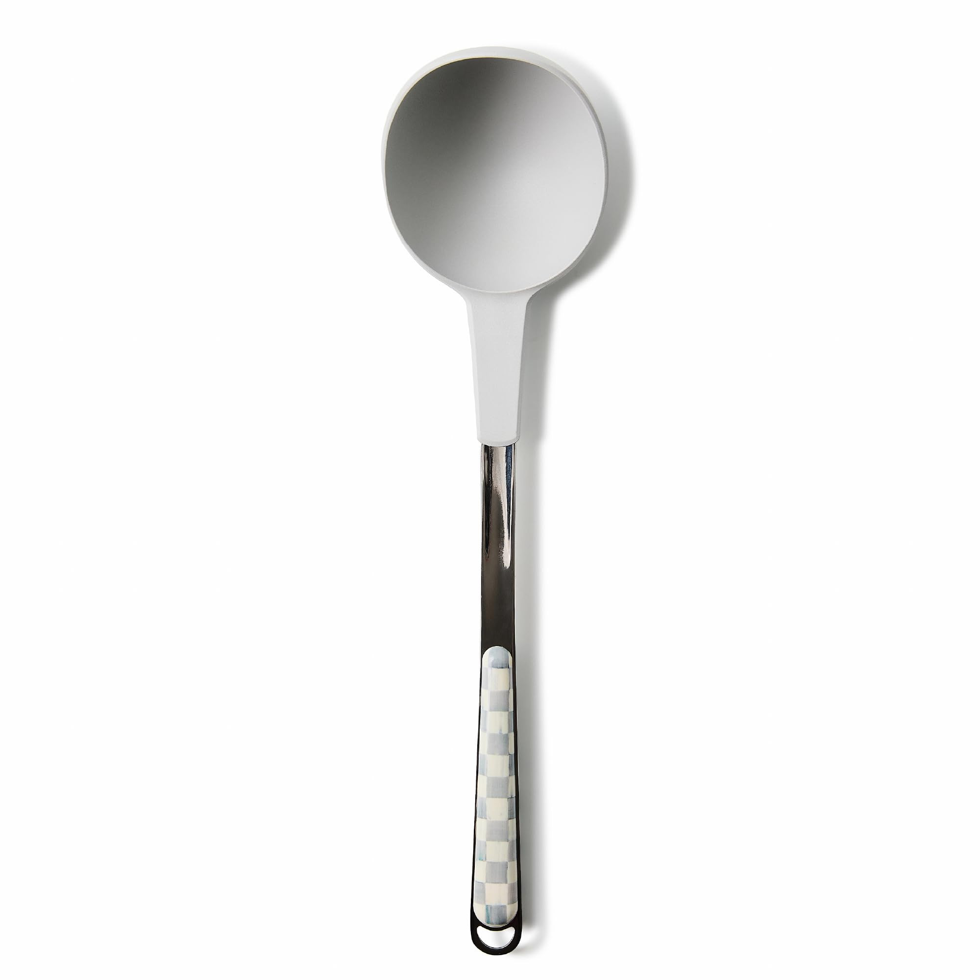 MACKENZIE-CHILDS Kitchen Ladle, Silicone Ladle Spoon for Cooking, Gray-and-White Sterling Check | Amazon (US)