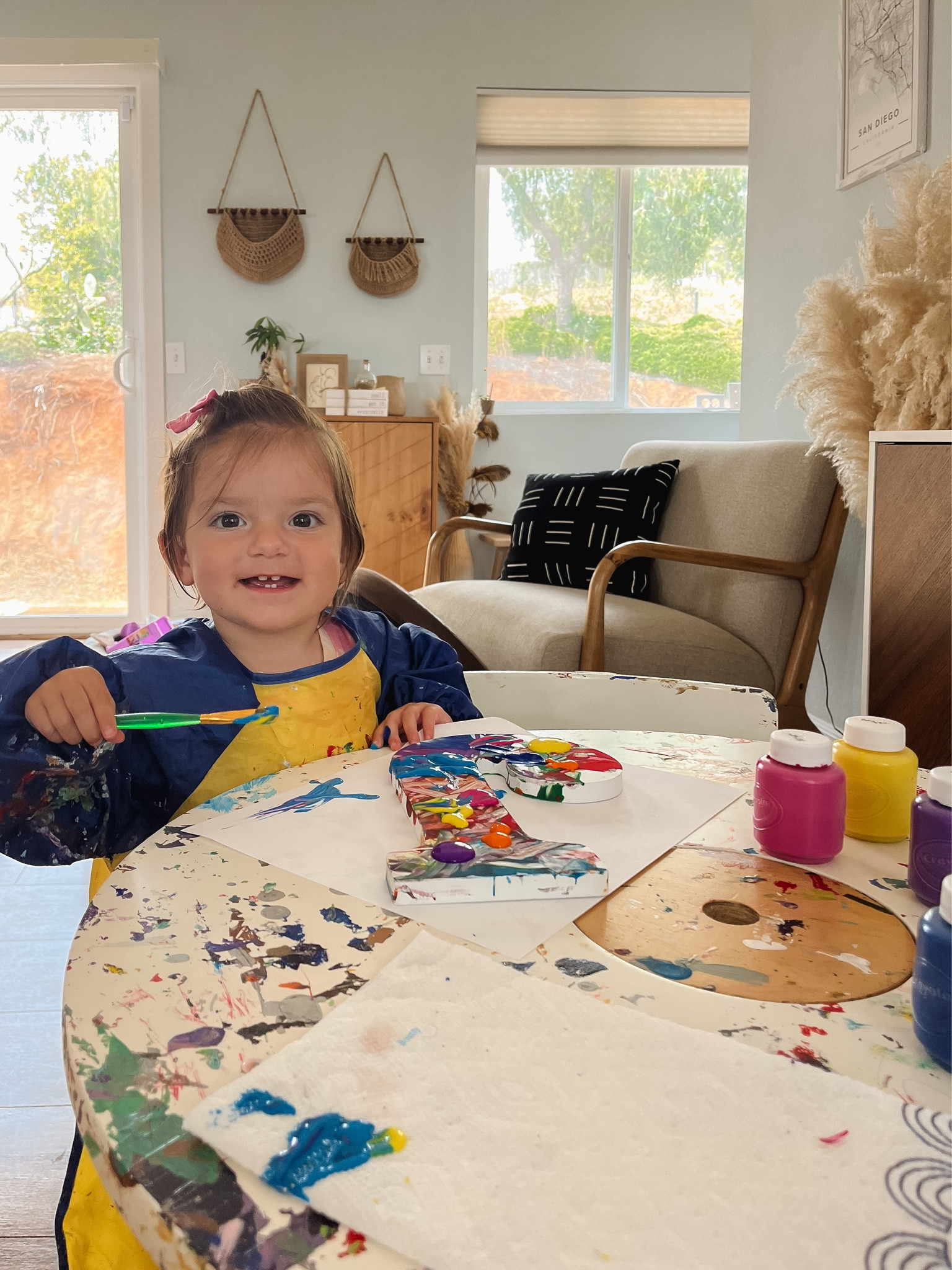 Summer activities will always include art supplies!

Living room furniture, Children, Kids table, Boho home decor, Tv stand, Art table, Living room chair, Wooden furniture