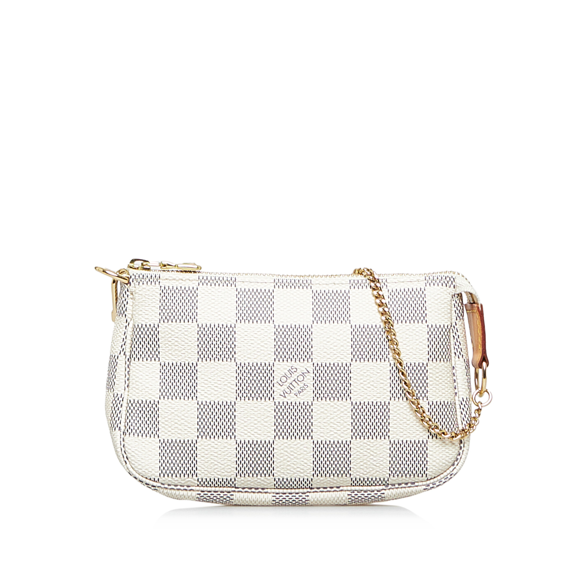 Pre-Owned Authenticated Louis Vuitton Damier Azur Mini Pochette Accessoires Canvas White Shoulder... | Walmart (US)