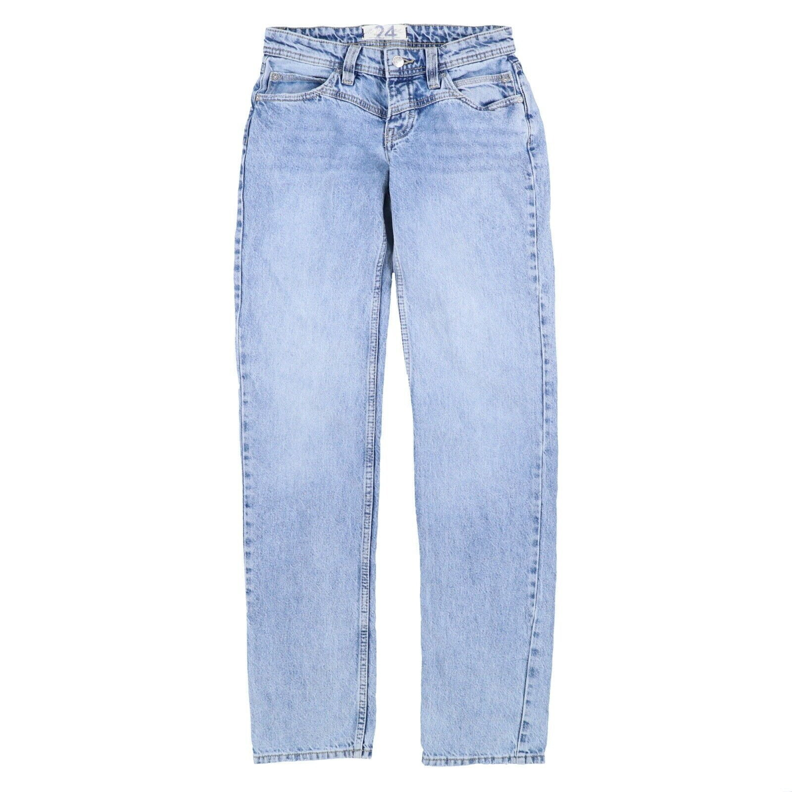Free People Womens Shelby Jeans Cotton Straight-Leg Denim Pants Blue 24 New | Walmart (US)