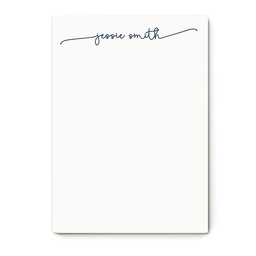Pretty Swash Script Personalized Notepads - Small Notepad 5x7 w/ 50 Printed Sheets – Cute Perso... | Amazon (US)