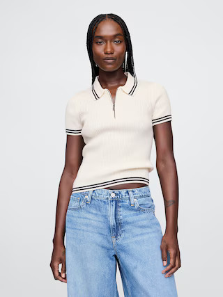 100% Cotton Quarter-Zip Polo Sweater | Gap (US)