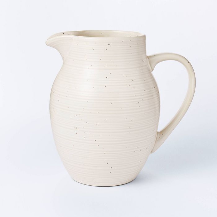 77.8oz Stoneware Large Glazed Pitcher Cream – Threshold™ designed with Studio McGee | Target