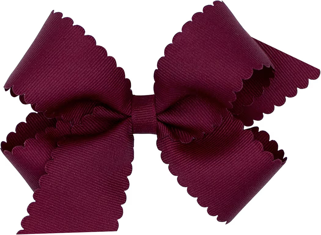 Wee Ones Girls' Classic Grosgrain Hair Bow with Scalloped Edges and Plain Wrap Center on a WeeSta... | Amazon (US)