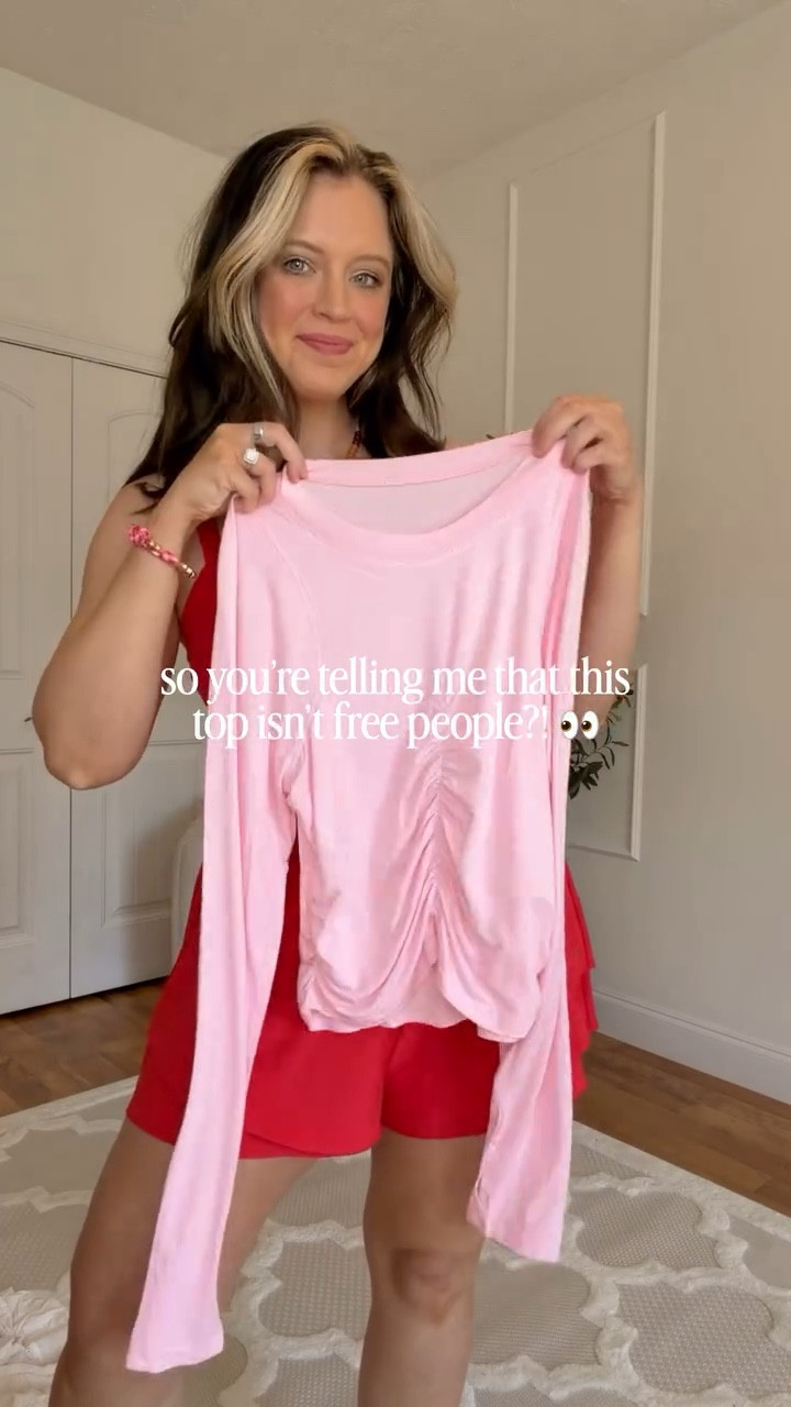 Super cute active tees from amazon that look identical to free people?! 💗✨🙌🏻 Tons of cute color options!! 🌈 I’m wearing size L! Follow @maciejade for more midsize fashion & Amazon finds! 🫶🏻 

midsize style | midsize fashion | cute activewear | free people | free people style | look for less | amazon tops | size 10 | size 12

#LTKActive #LTKMidsize #LTKootd