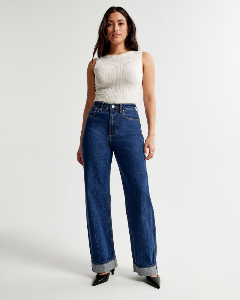 Women's Curve Love High Rise Loose Jean | Women's Bottoms | Abercrombie.com | Abercrombie & Fitch (US)