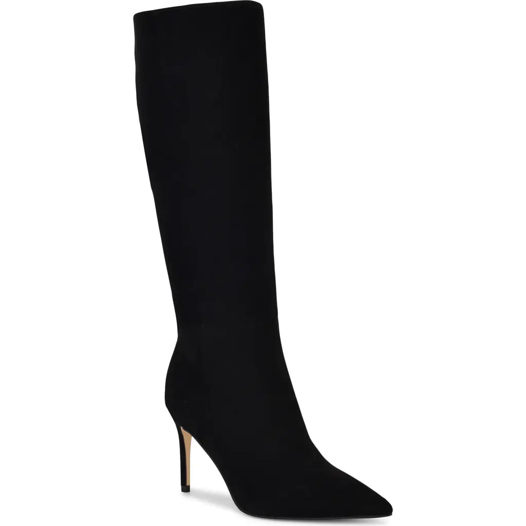 Nine West Cook Pointed Toe Knee High Boot in Black Suede at Nordstrom, Size 8 | Nordstrom