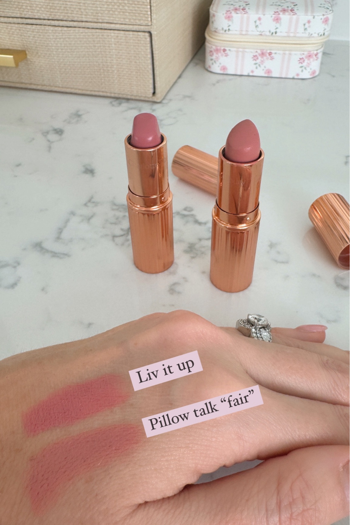 Love both of these lip colors on fair skin. Liv it up is a warmer slightly more pigmented pink and pillow talk “fair” is a lighter, slightly pink nude. These are my two go to lip colors for a soft & pretty pink lip that look beautiful on my fair tone skin! 

#LTKBeauty #LTKStyleTip #LTKFindsUnder50