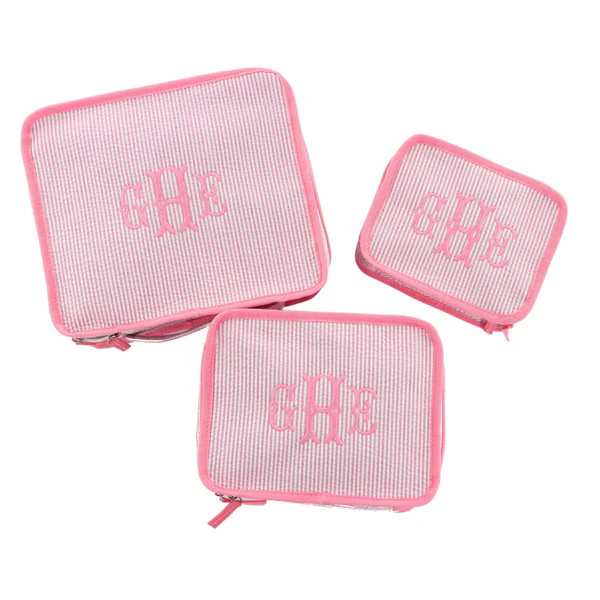 Seersucker Packing Cube Set | Sprinkled With Pink