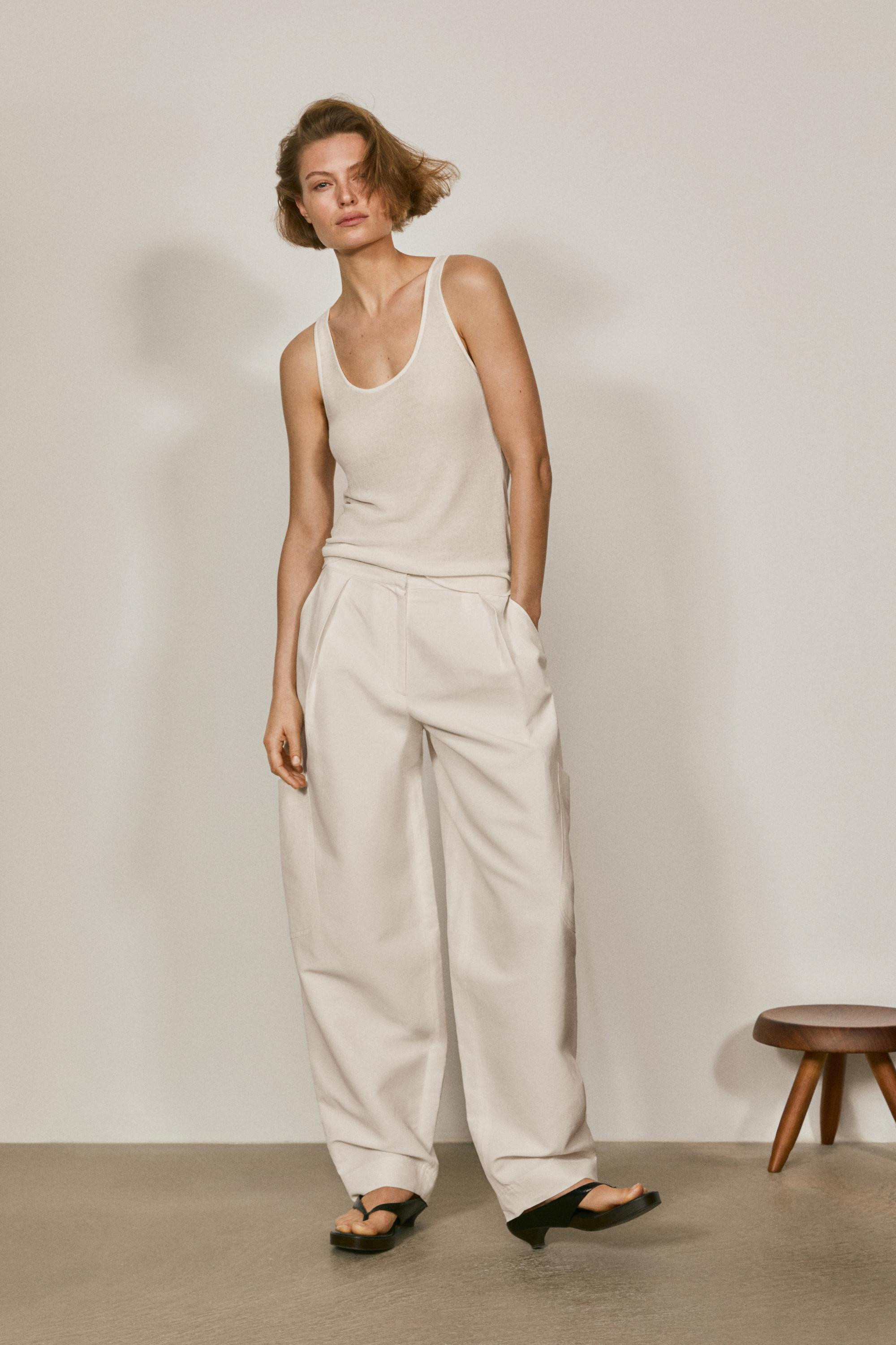 Semi-sheer strappy silk blend top - LIMITED EDITION | Massimo Dutti US