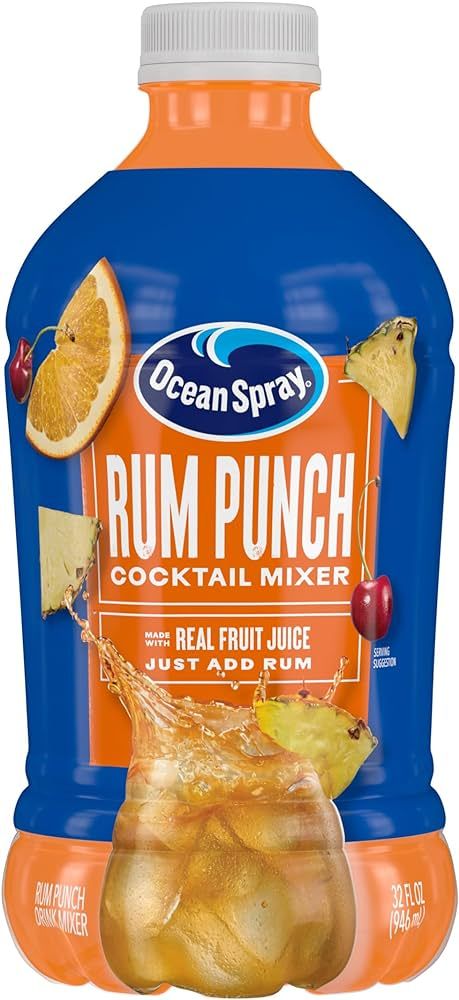 Ocean Spray® Rum Punch Cocktail Mixer, Drink Mixer Made with Real Fruit Juice, 32 Fl Oz Bottle | Amazon (US)