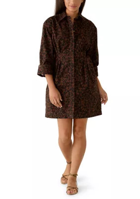 Women's Collar Button Up Pleat Front Dress | Belk