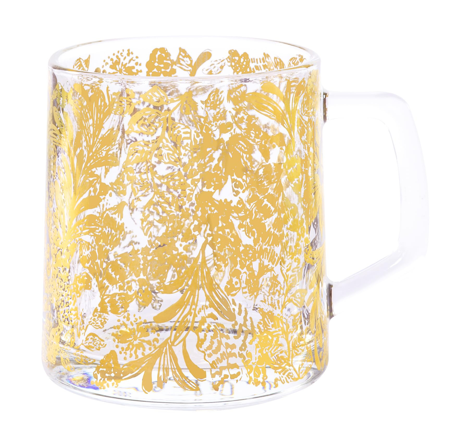 Lilly Pulitzer Cute Glass Mug, Clear Cup with Handle, 12oz, Aesthetic Cup for Coffee and Tea, Cal... | Amazon (US)