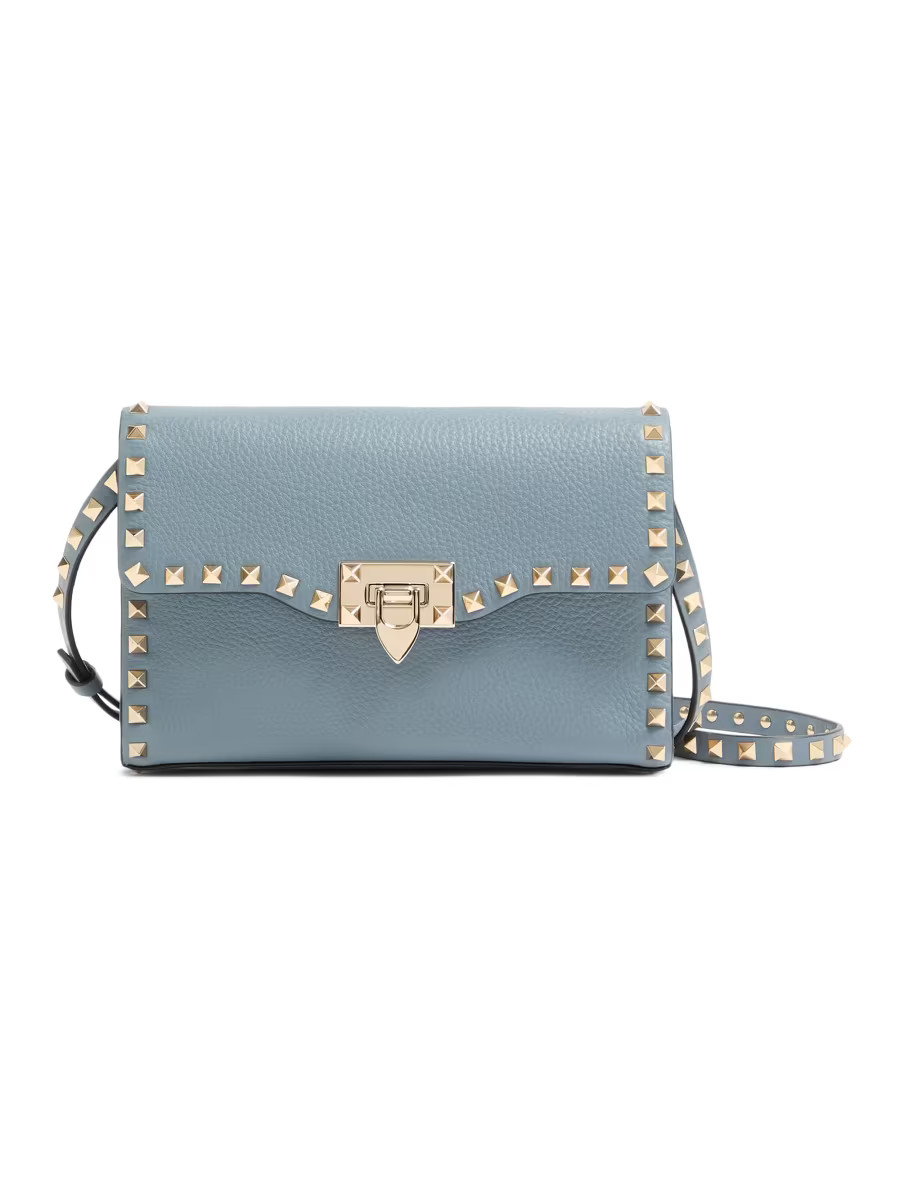 Valentino Garavani Small Rockstud Grainy Calfskin Crossbody Bag | Saks Fifth Avenue | Saks Fifth Avenue