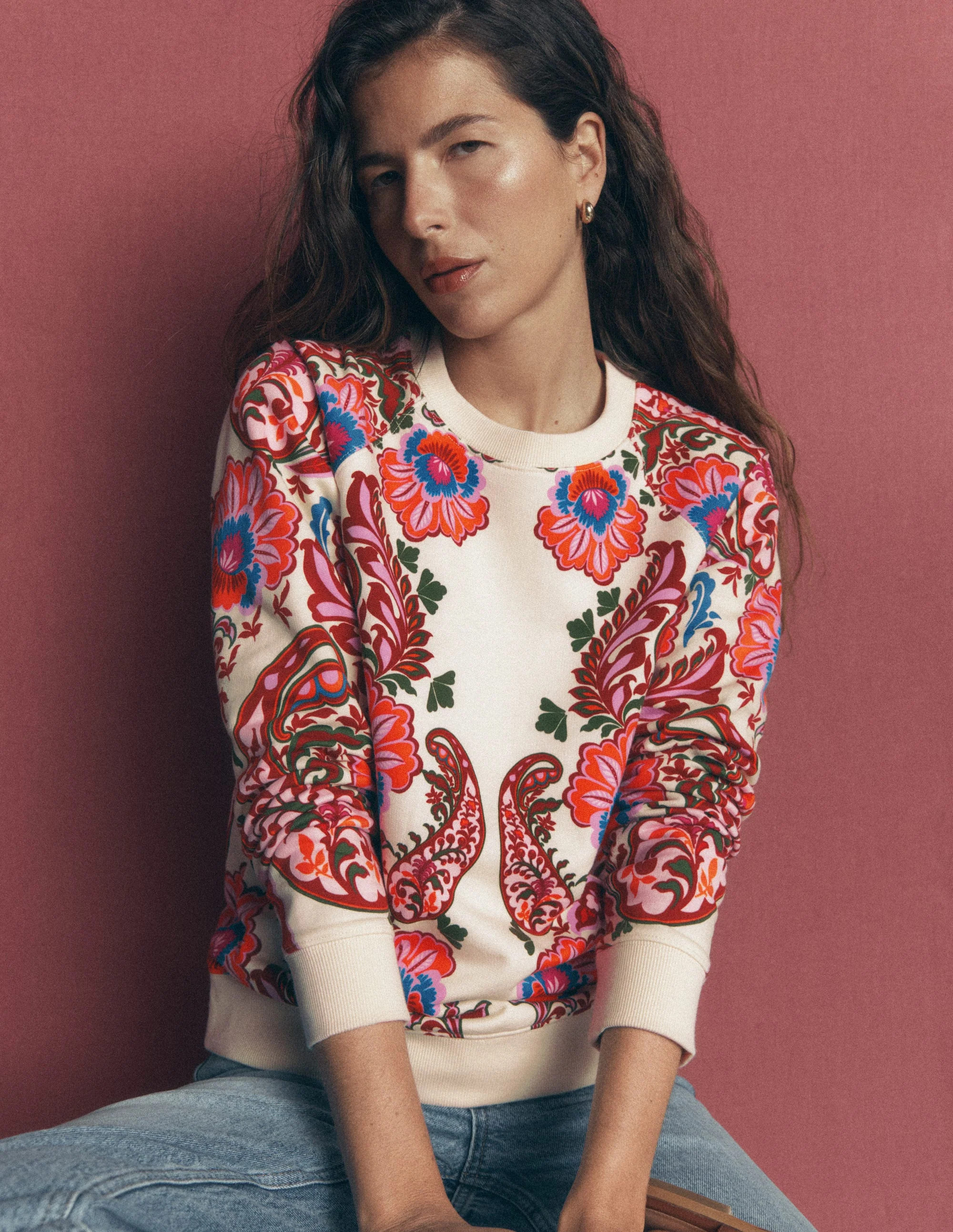 Emi Printed Sweatshirt-Multi, Bohemia Dream | Boden (US)