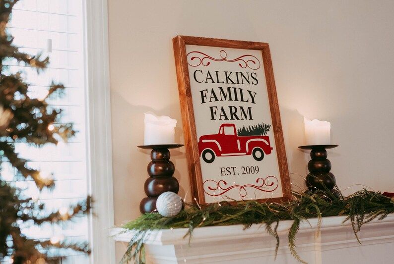 Christmas Tree Sign, Personalized Christmas Sign, Christmas Tree Personalized Sign, Farmhouse Chr... | Etsy (US)