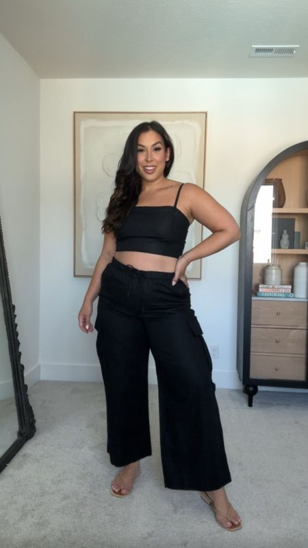 Midsize curvy matching linen outfit from Gap! Love an all black moment and linen for the spring time. 50% off site wide right now! 

#LTKsalealert #LTKstyletip #LTKmidsize