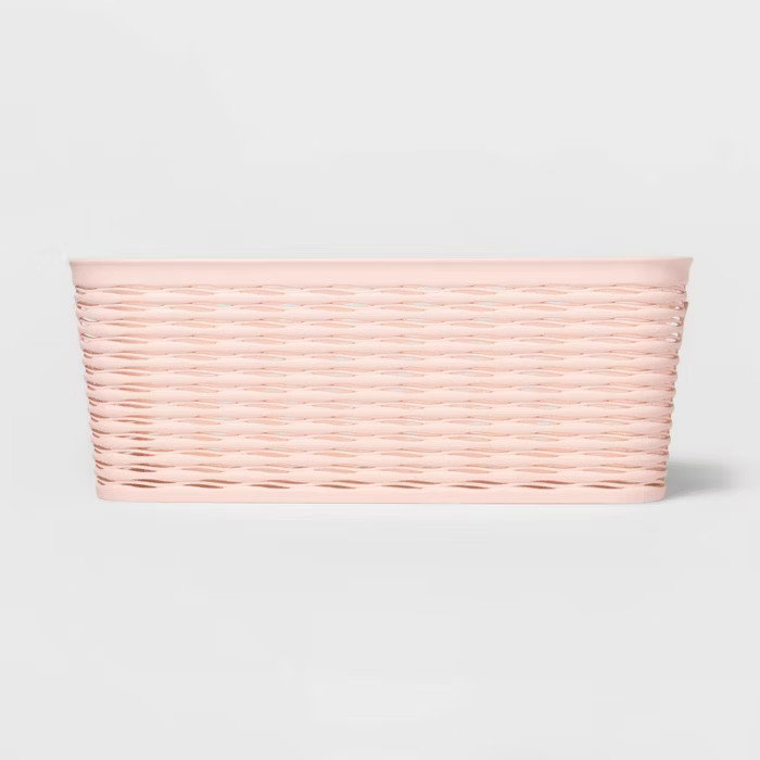 Wave 1/2 Medium Rectangle Storage Bin Blush - Room Essentials™ | Target