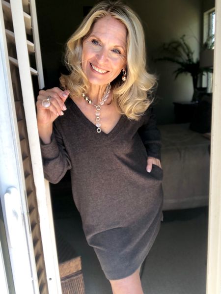 Still “Sweater Weather” in parts of the country…

This simple Double V-neck, two pocket sweater dress works for me, especially when we were in @visitmendocino 
We drove there after wine tasting in @visitnapavalley and it was chilly!

Follow me {Deborahsorlie} for more 50+ style inspiration.

#LTKstyletip #LTKSeasonal #LTKover40