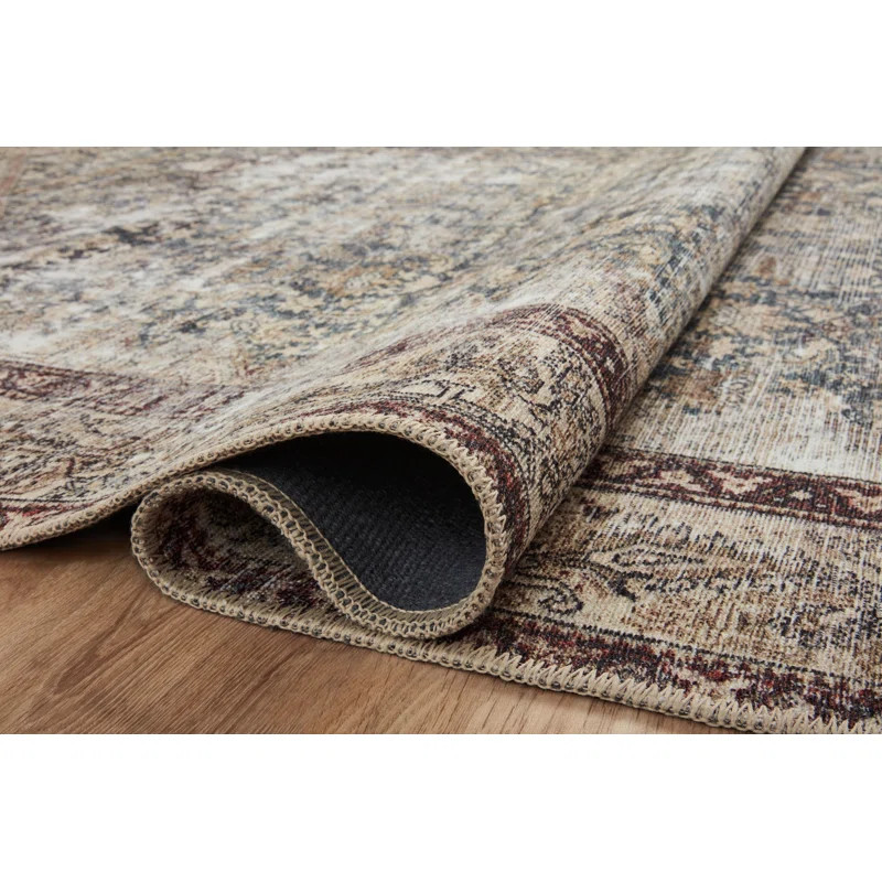 Georgie Power Loom Performance Teal/Antique Rug | Wayfair North America