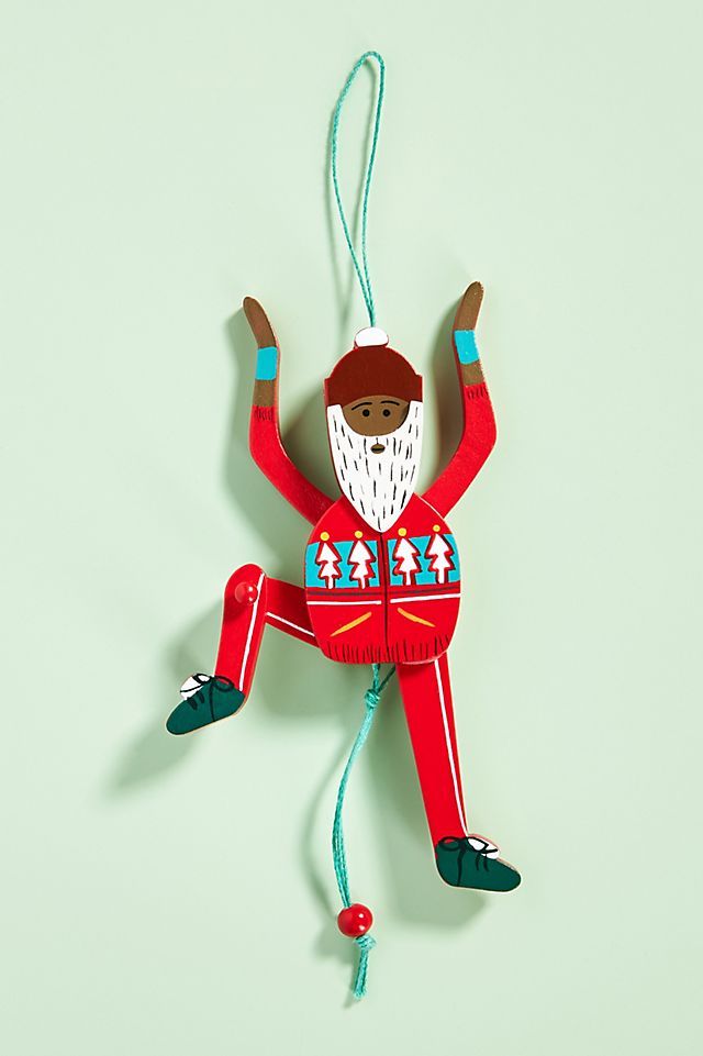 Sporty Santa Marionette Ornament | Anthropologie (US)
