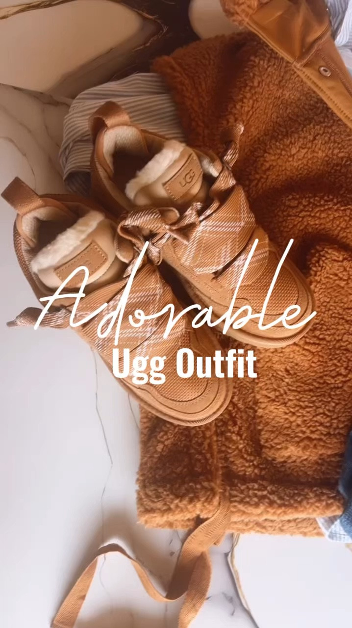 Adorable Styled Looks! 
Ugg sneaker outfit ideas
Beautiful collared shirt
Oversized vest
Camel outfits 
Abercrombie wide leg jeans sooooo good and are my number one seller! 
Uggs make such a great gift idea!!! 
These sneakers are elevated which I love!
#uggs #uggoutfits #widelegjeans styled by Brandi Sharp
