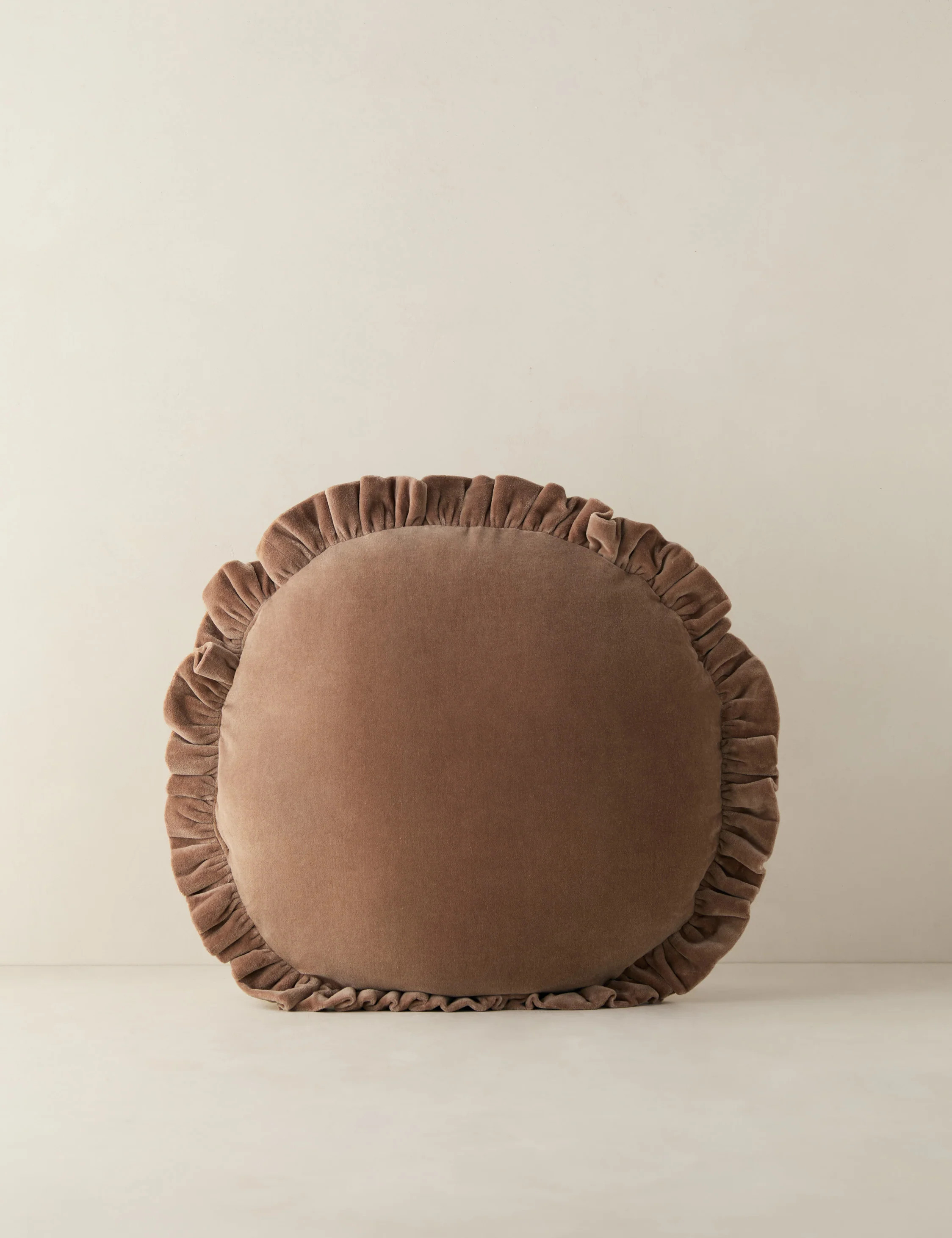 Mauree Velvet Round Pillow, Dusty Pink | Lulu and Georgia 