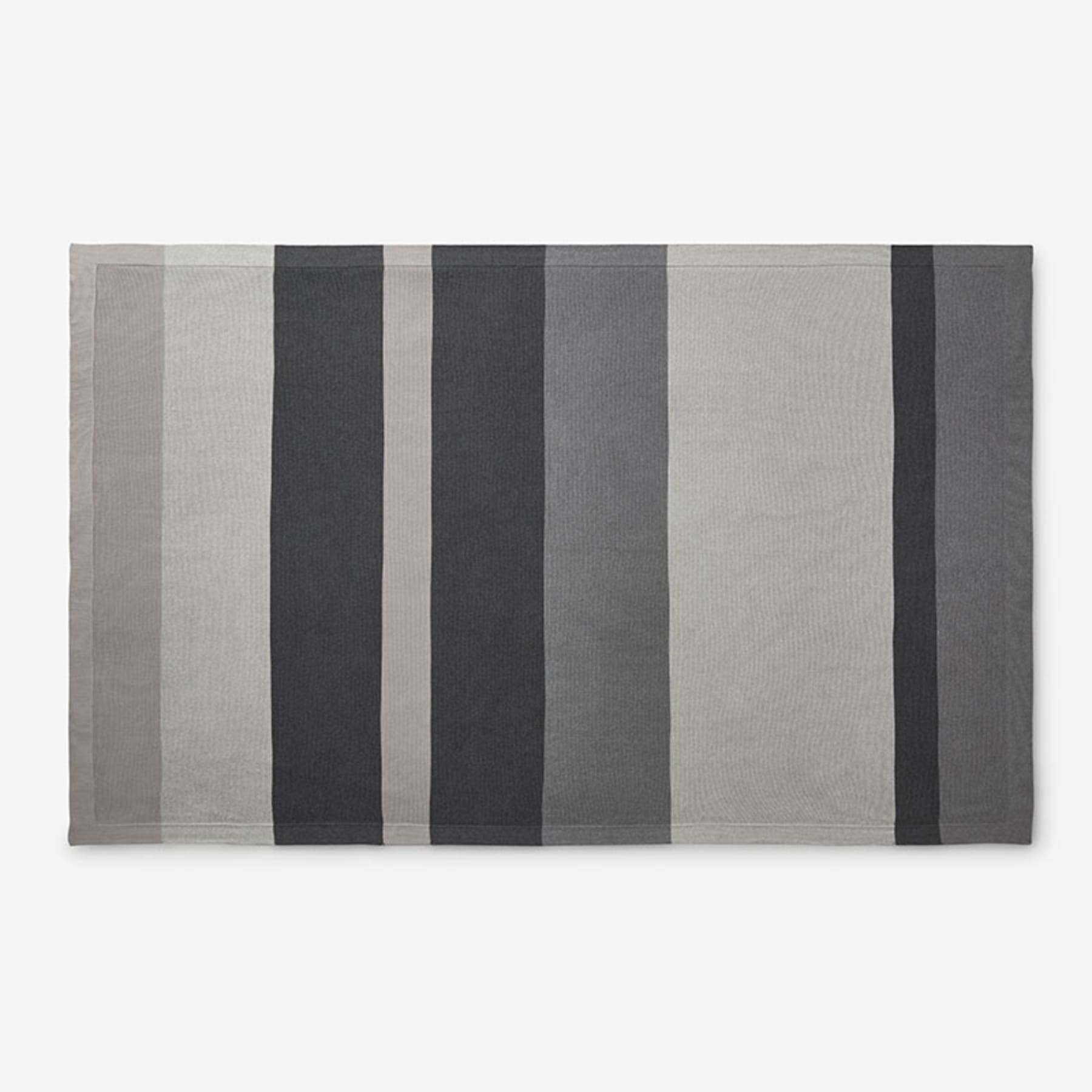 Classic All Season Breathable Cotton Knit Throw - Gray Stripe | The Company Store