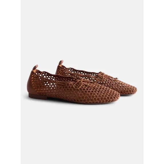 Scenario Women's Knit Bow Ballet Flats | Walmart (US)