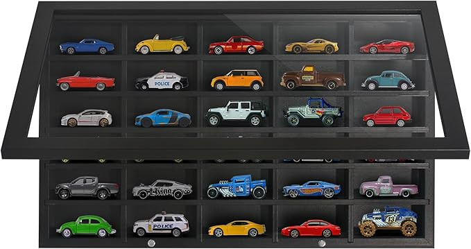 Americanflat 11x18 Toy Car Display Case - Holds up to 30 Cars - Model Car Displays with Removable... | Amazon (US)