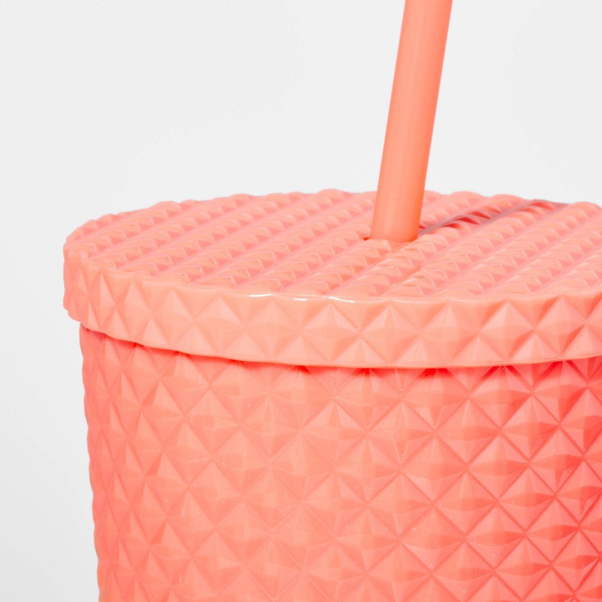 23oz Double Wall Texture Diamond Tumbler with Straw Pink/Green - Sun Squad™ | Target