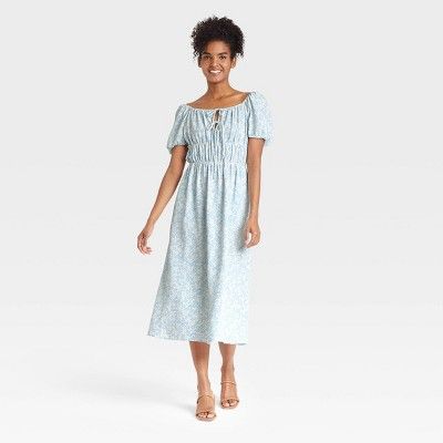 Women's Puff Short Sleeve Smocked Dress - Who What Wear™ | Target