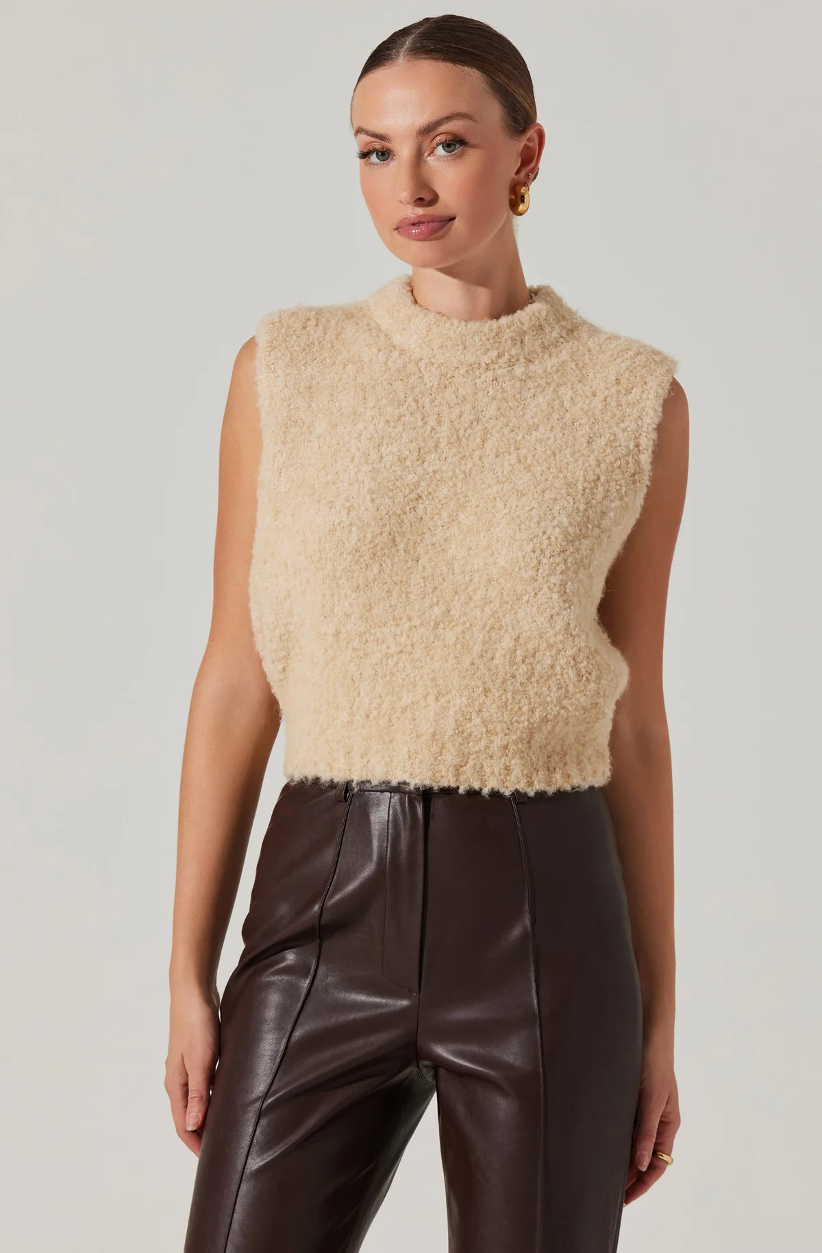 Edlyn Boucle Mock Neck Sweater | ASTR The Label (US)