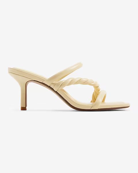 Twist Double Strap Heeled Mule Sandals | Express