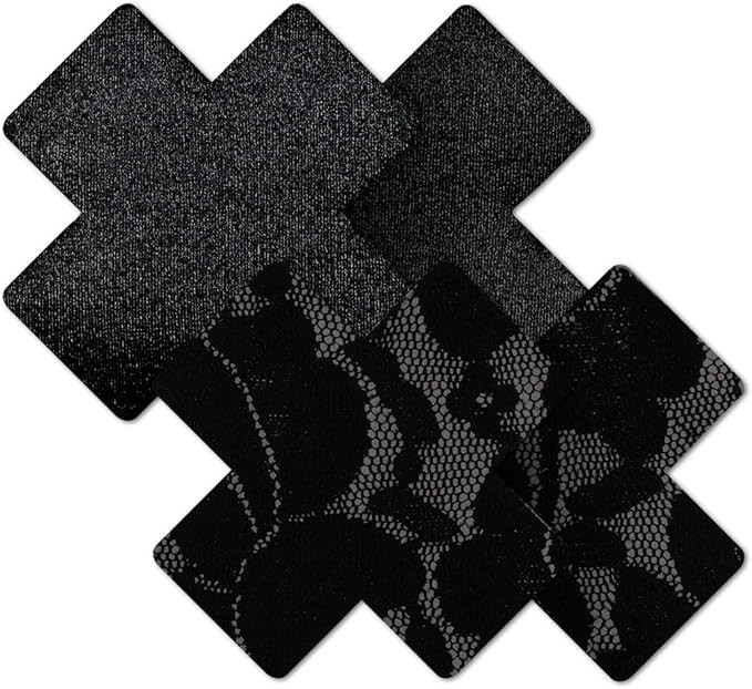 Nippies Women's Waterproof Self Adhesive Fabric Nipple Cover Festival Pasties - Heart or Cross | Amazon (US)