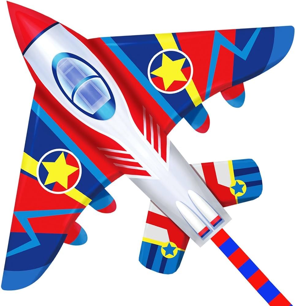 HONBO 58" Fighter Plane Kites for Kids Easy to Fly, Kite for Adults, with Kite Reel and 200ft Str... | Amazon (US)