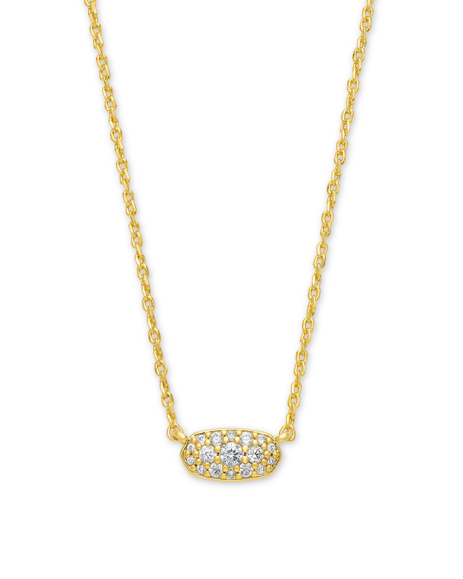 Grayson Gold Pendant Necklace in White Crystal | Kendra Scott