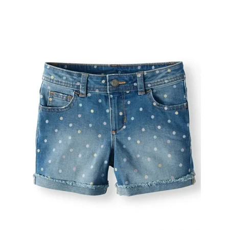 Wonder Nation Fashion Denim Rolled Cuff Short (Little Girls, Big Girls & Big Girls Plus) | Walmart (US)