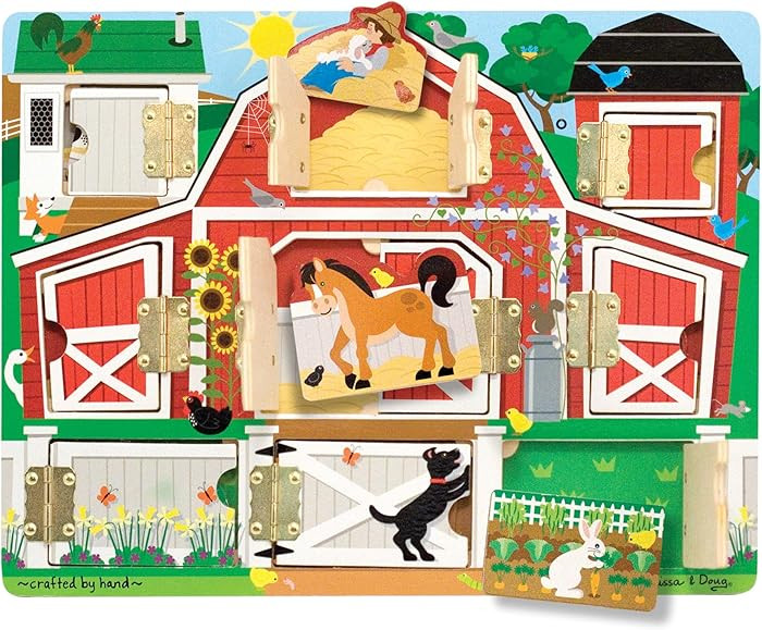 Melissa & Doug Hide and Seek Farm Wooden Activity Board with Barnyard Animal Magnets | Amazon (US)