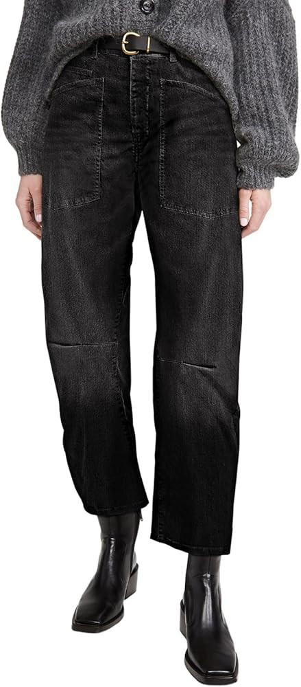 EVALESS Womens Baggy Barrel Jeans High Waisted Wide Leg Boyfriend Denim Ankle Pants | Amazon (US)